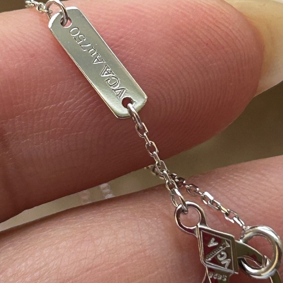 BRANDNEW 18K WHITE GOLD 15mm CHALCEDONY NECKLACE 16-18 INCHES - Picture 7 of 11